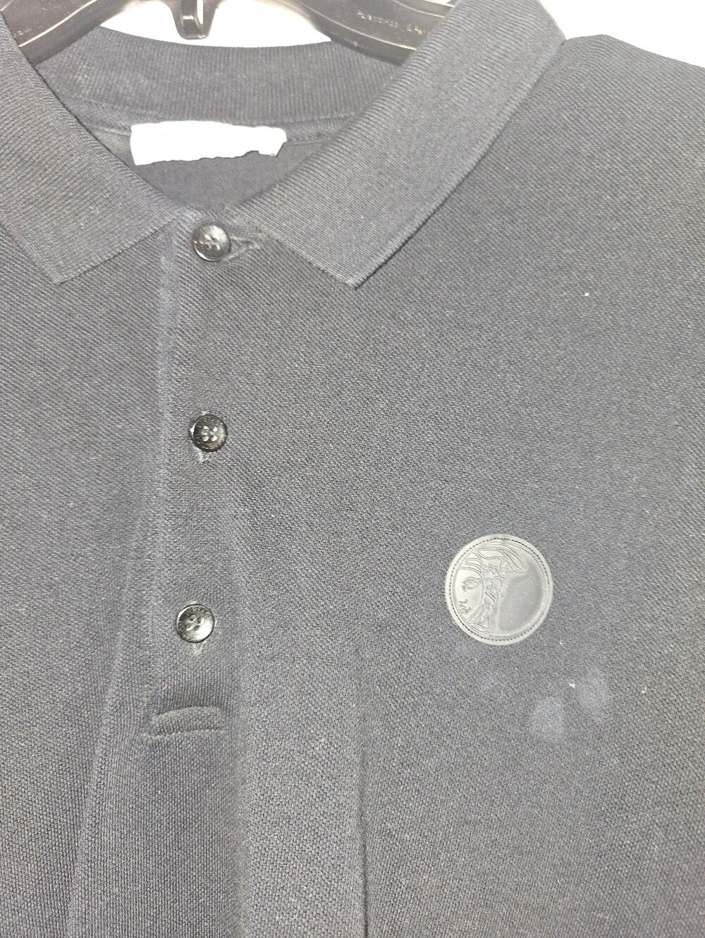 Versace Black Polo Shirt with Medallion Logo - Picture 2 of 5